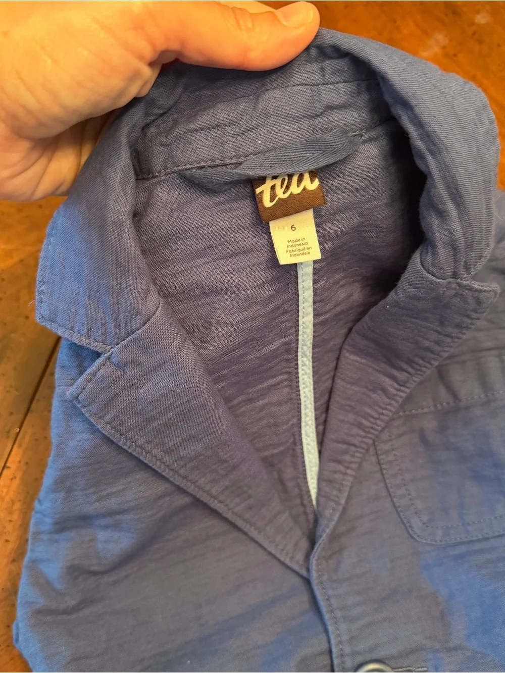 Tea Collection Boys Blue Blazer Jacket Size 6 Cotton Preppy Sport Coat